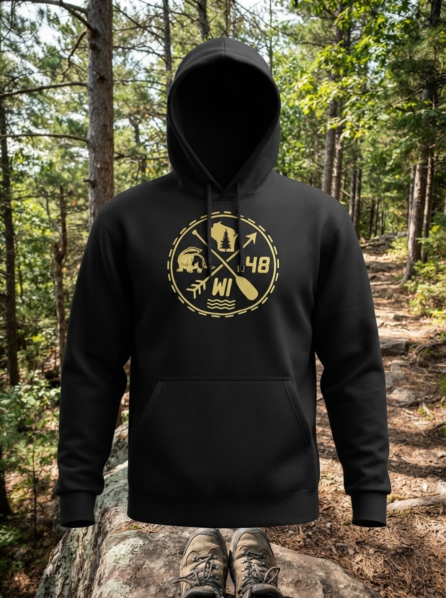 Adventure Circle hoodie in black