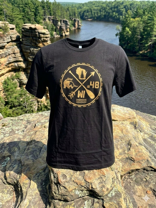 Adventure Circle tee in black