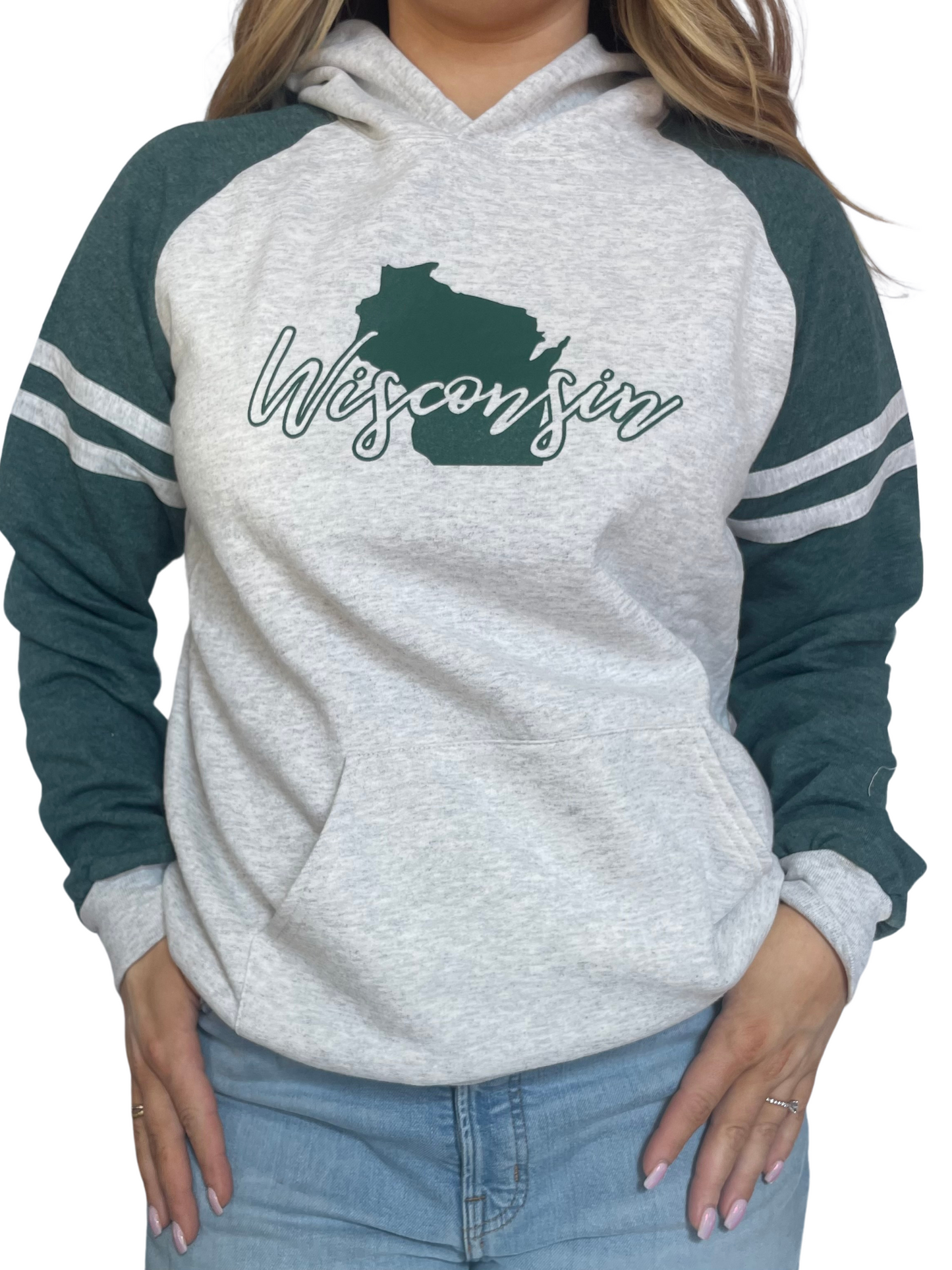 Wisconsin Green Sleeve Hoodie