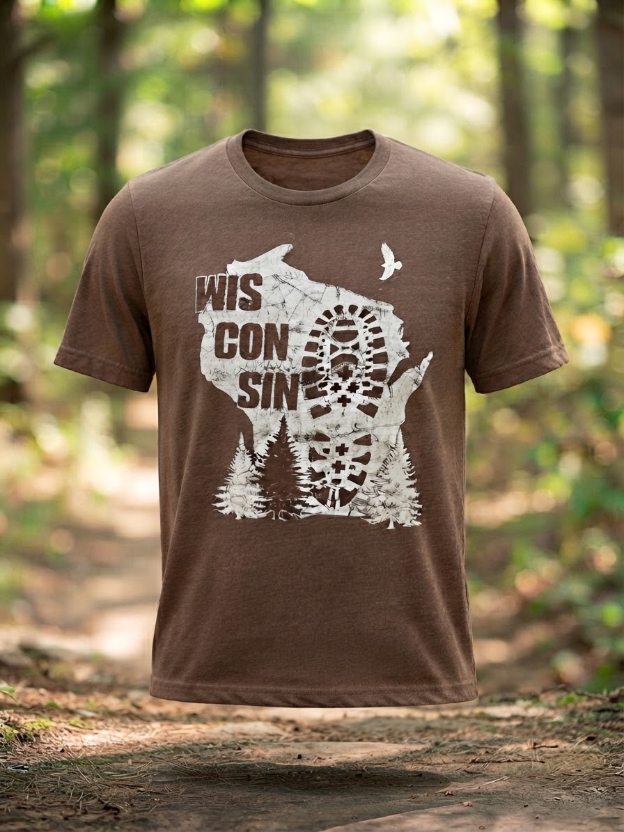 Boot tee on heather brown