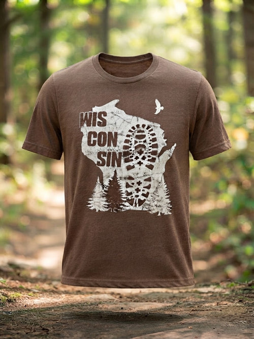 Boot tee on heather brown