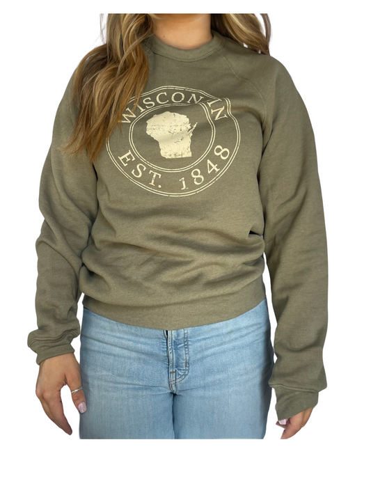 WI Button Crewneck Sweatshirt