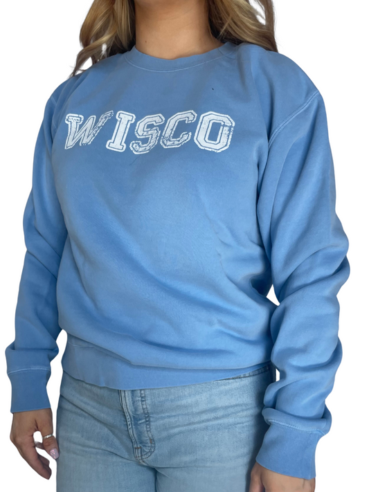 Wisco Blue Crewneck Hoodie