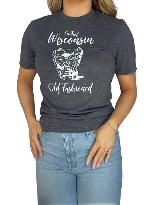 Wisconsin Old Fashioned Tee in Dark Heather