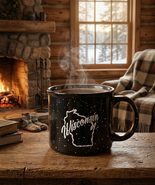 Black speckle mug (sold in a set of 2)